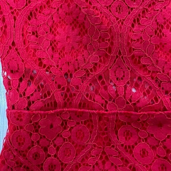 Lulus Remarkable Red Lace Dress Above The Knee Length Women's XS - Picture 9 of 10